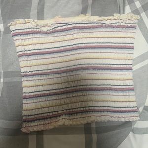 Pink, purple, yellow, blue, white, striped tubetop basic casual